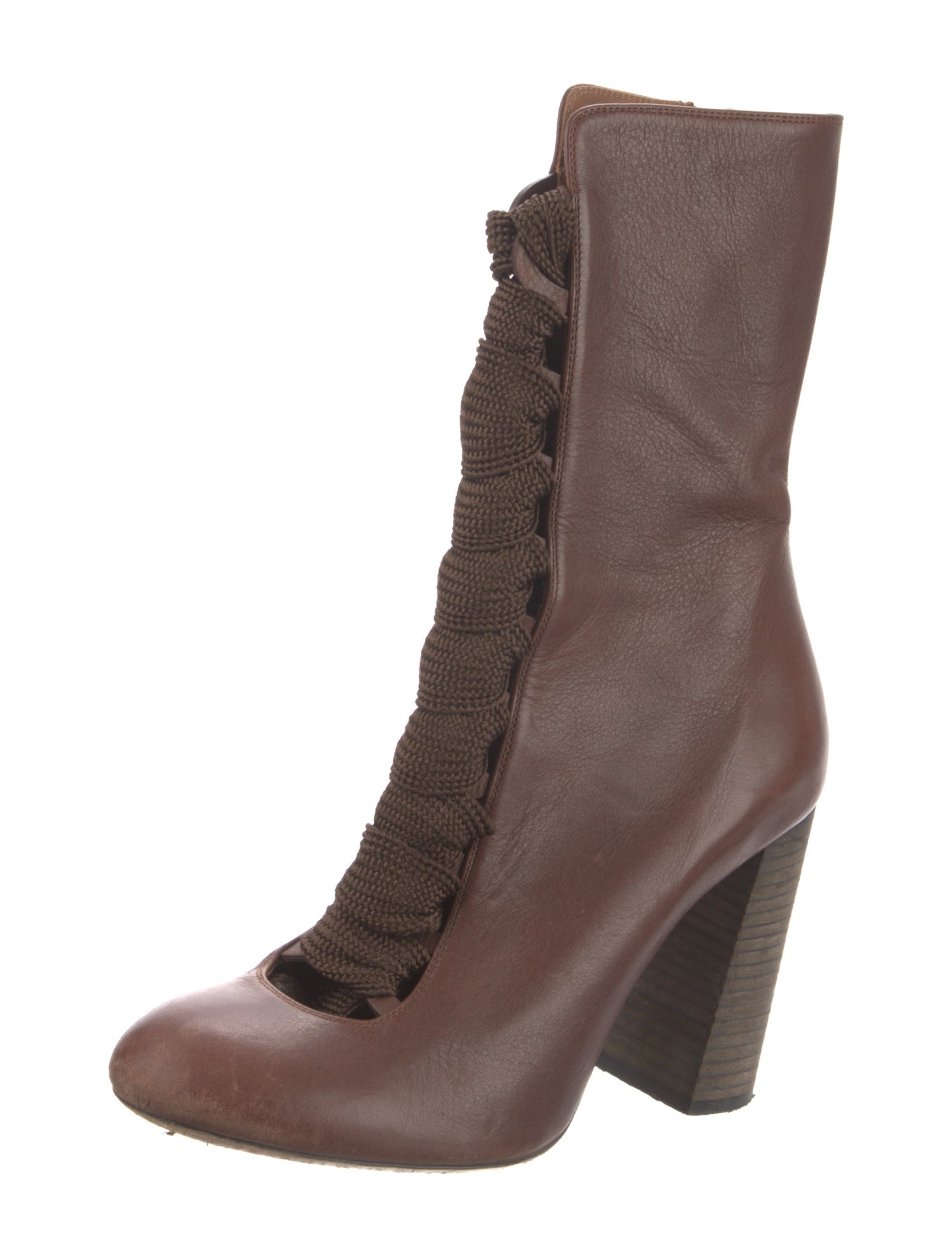 Chloé Leather Lace-Up Boots